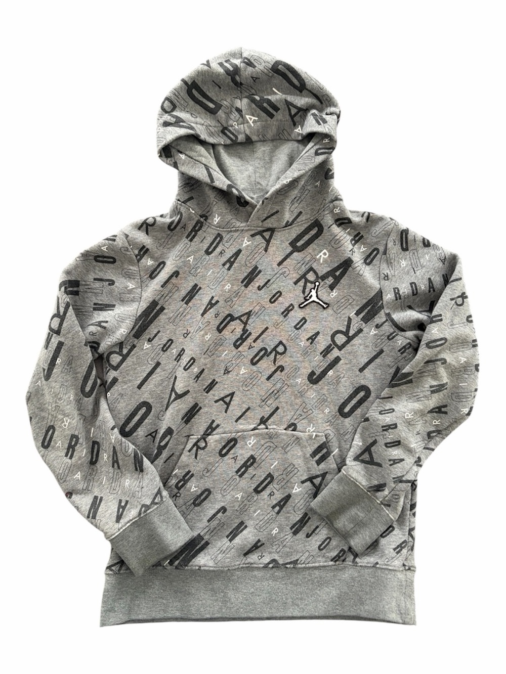 Jordan Gray Allover Logo Pullover Hoodie